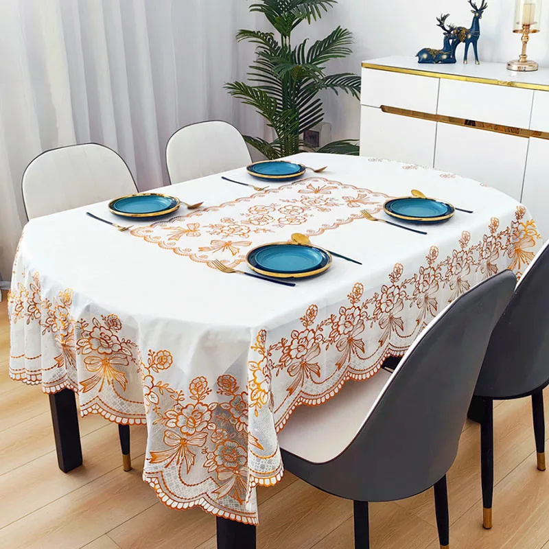 Nova Toalha de Mesa Oval de PV - Home Textiles Today News avaliação e preço