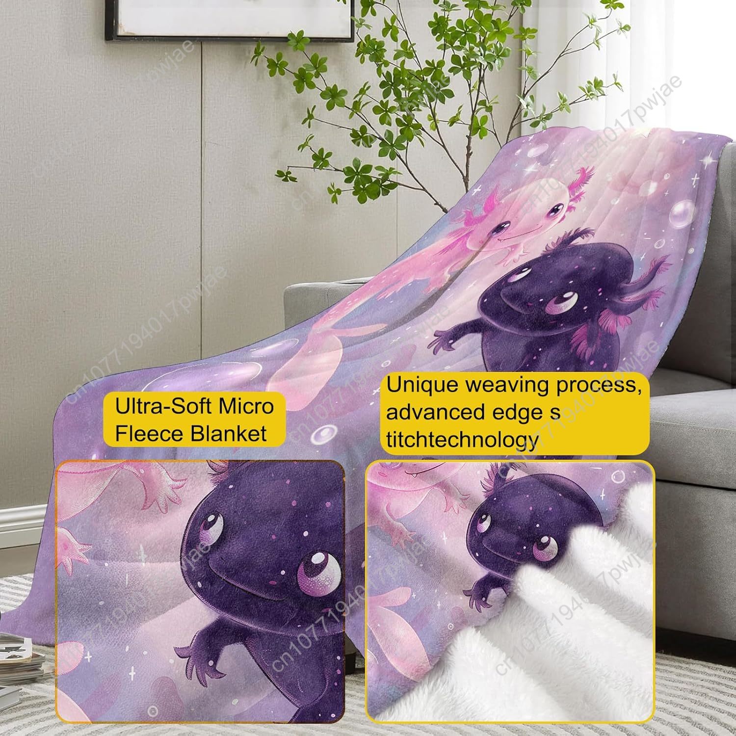 Axolotl cobertor bonito axolot - Home Textiles Usa avaliação e preço