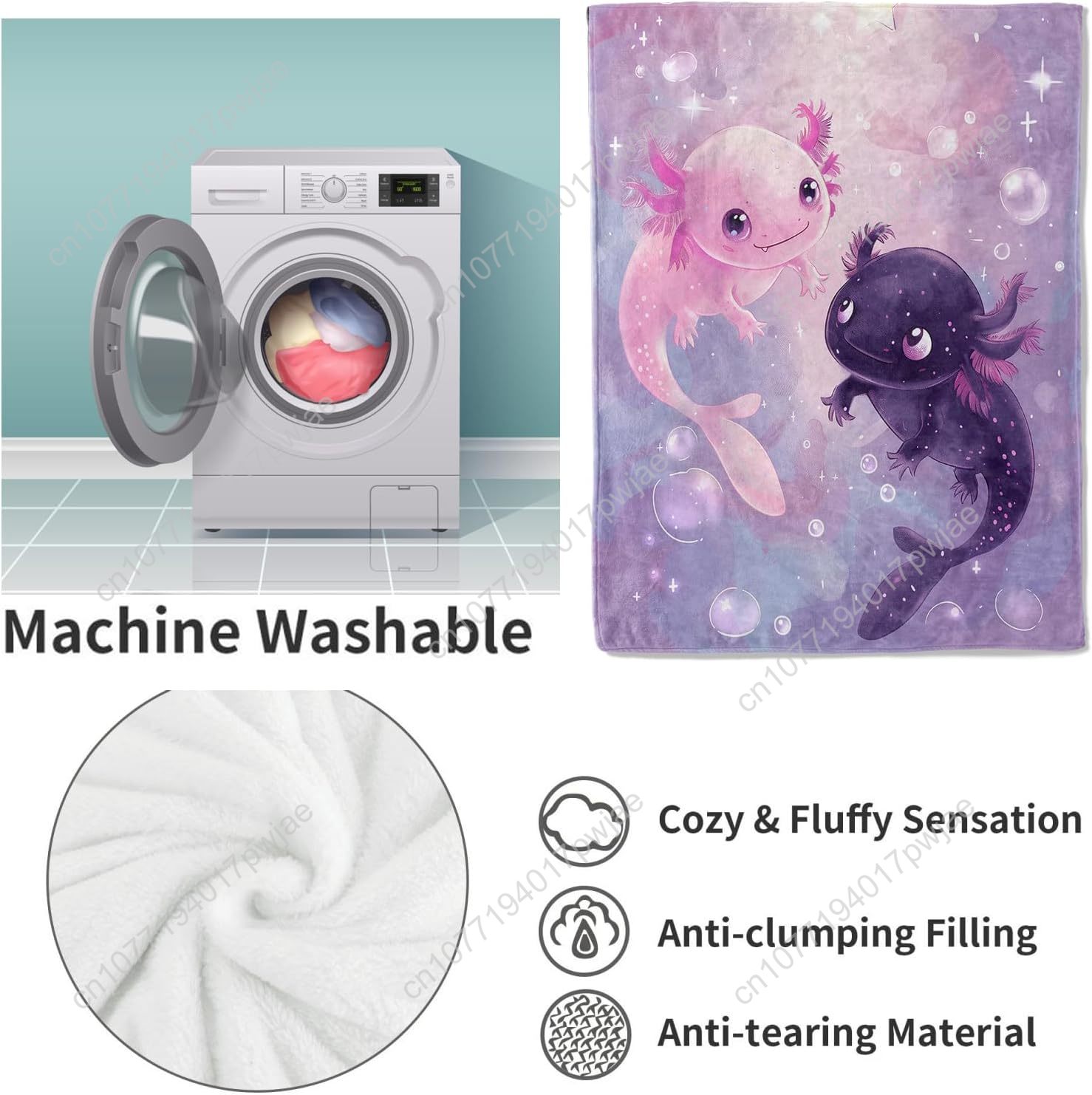 Axolotl cobertor bonito axolot - Home Textiles Usa avaliação e preço