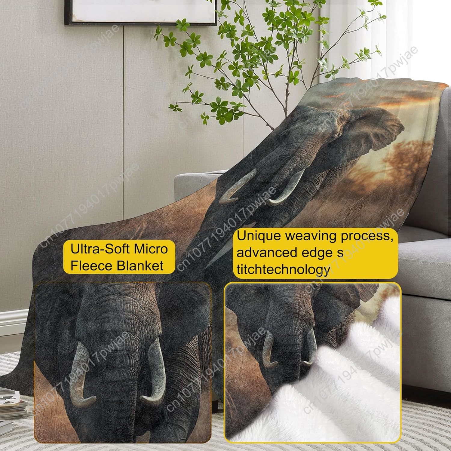 Cobertor de lã de elefante, ce - Home Textiles Usa avaliação e preço