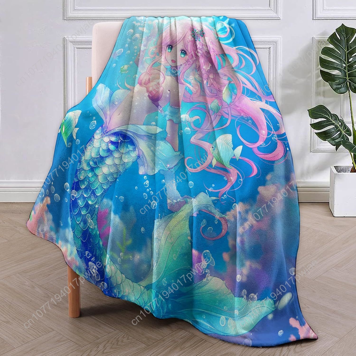 Bonito sereia cobertor dos des - Home Textiles Usa avaliação e preço