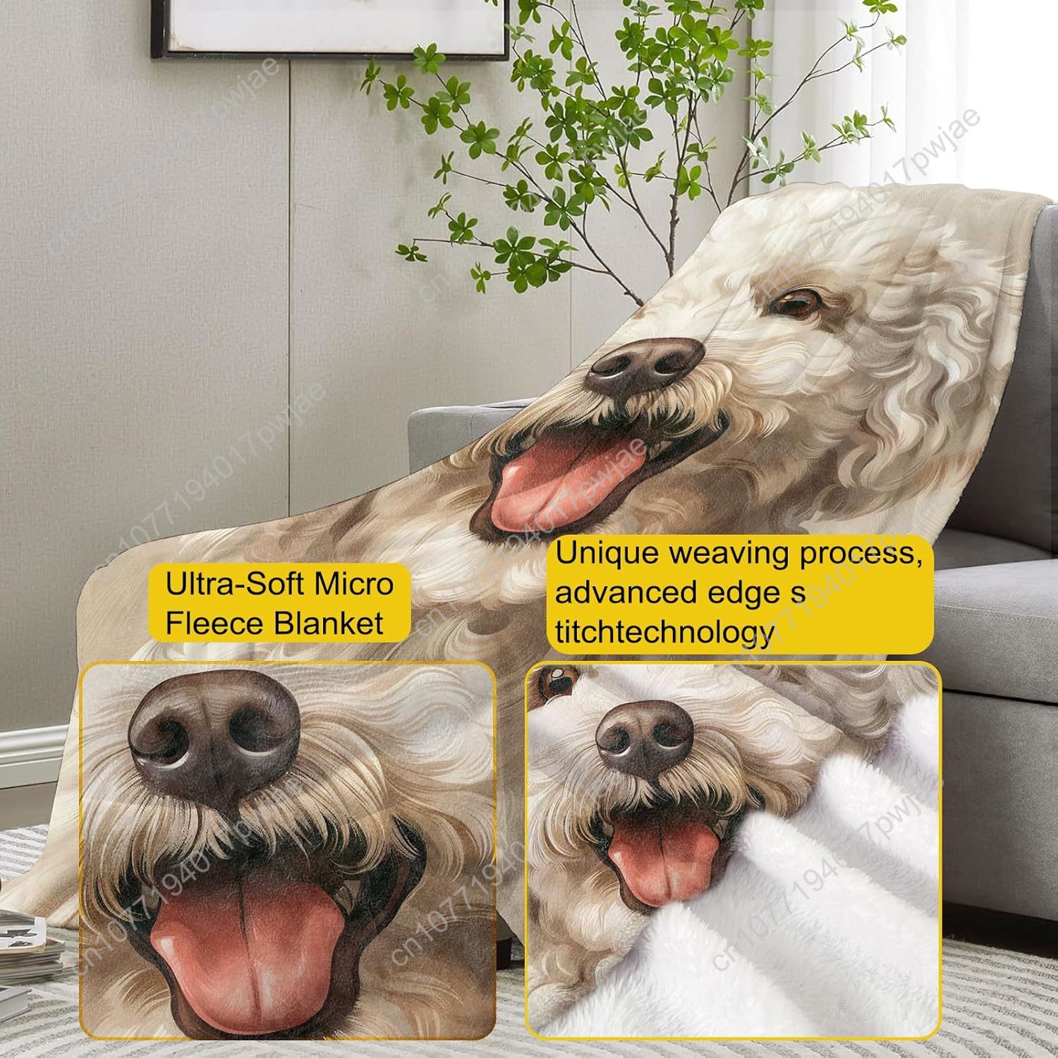 Cobertor de retrato de poodle  - Home Textiles Usa avaliação e preço