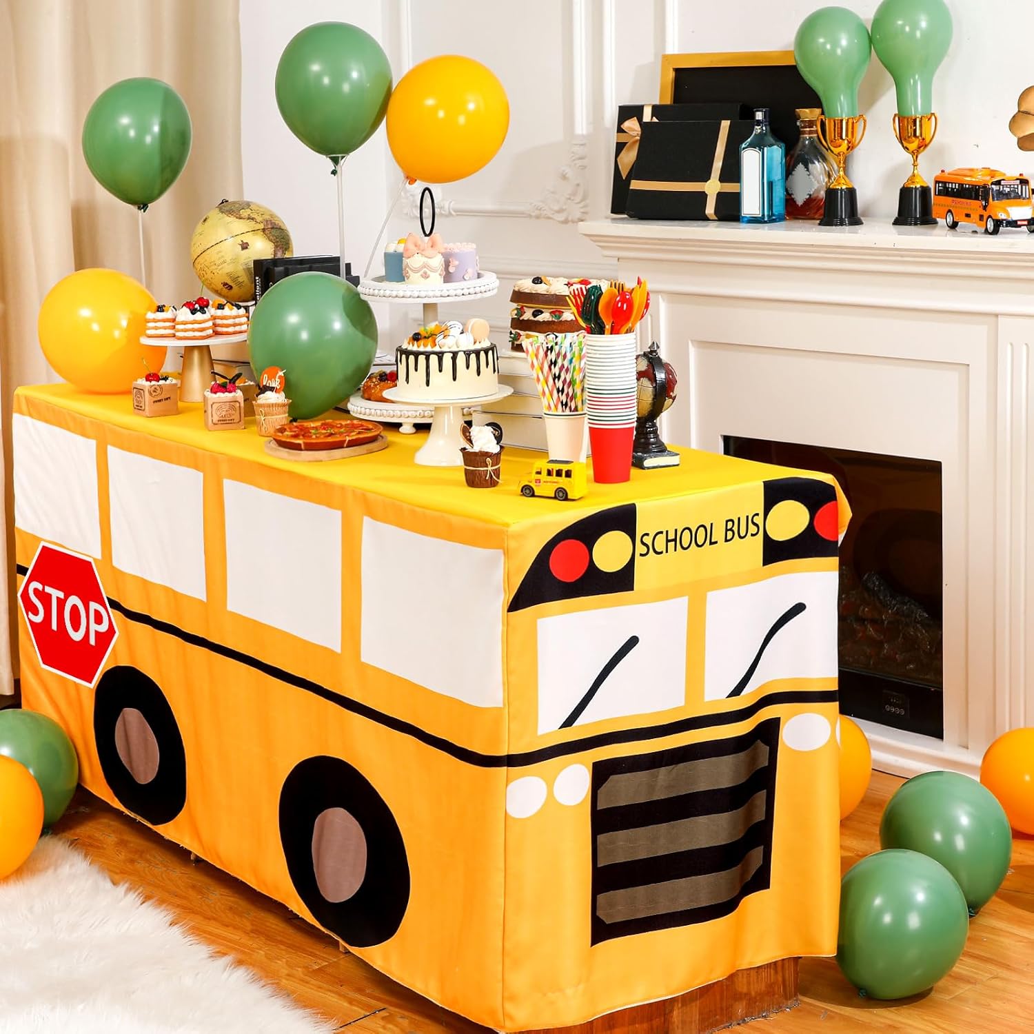 Toalha de mesa de ônibus escol - Home Textiles Today News avaliação e preço